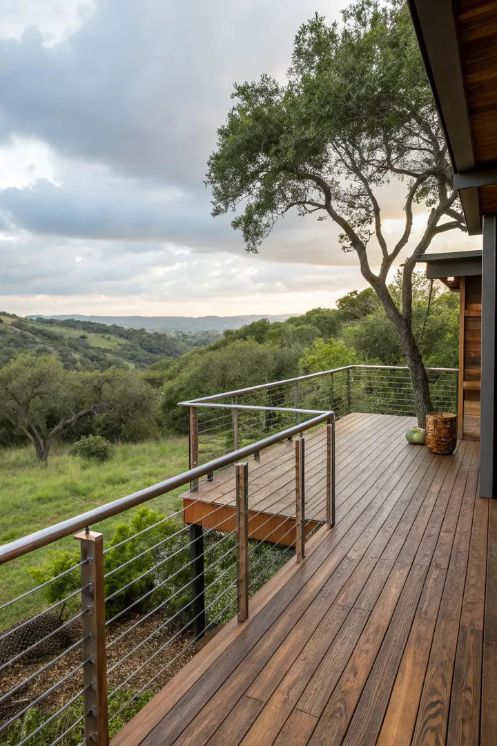 Rustic wood meets modern metal in a stylish blend.