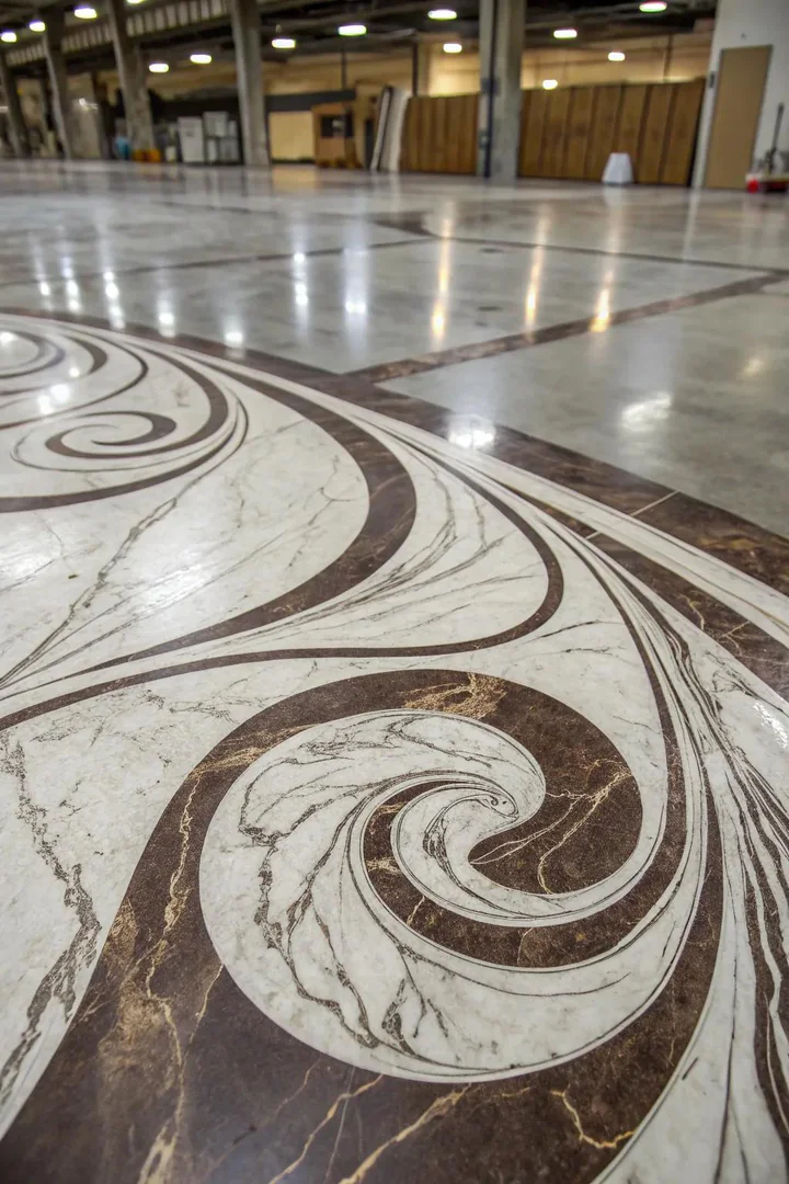 Transform your space with the timeless elegance of marbleized concrete.