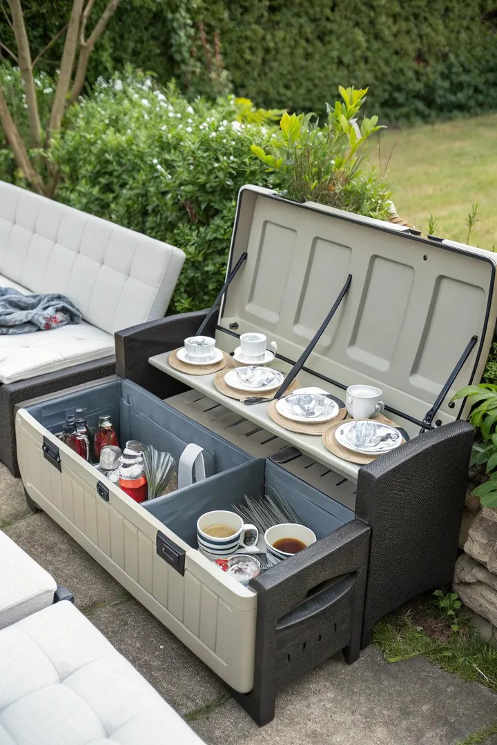 Enjoy versatility with seats that convert into storage and tables.