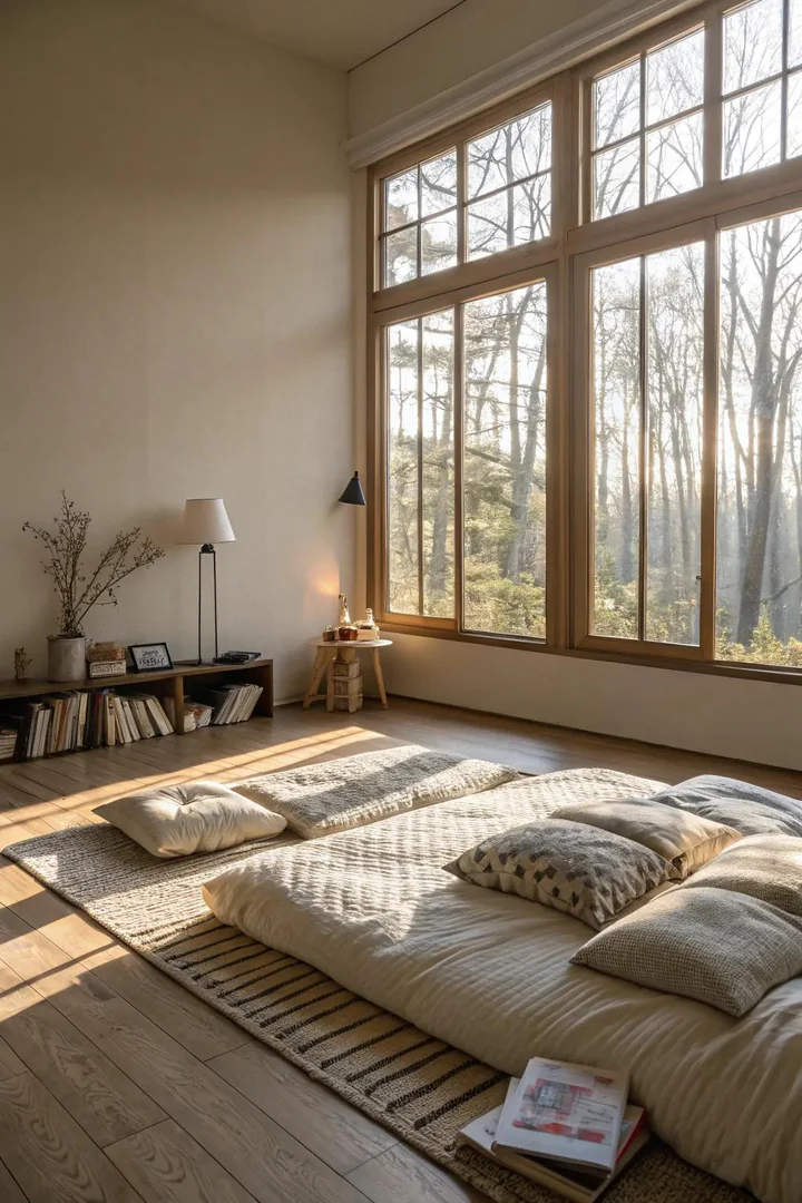 Create an open atmosphere with large windows and natural light.