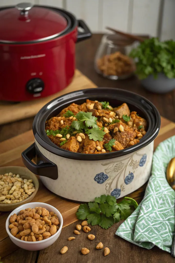 Spicy peanut chicken, a bold and exciting dish.