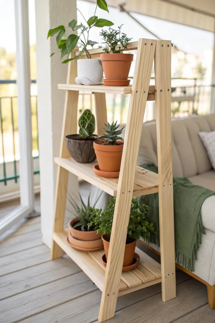 Seamlessly blend indoor and outdoor spaces with this elegant, weather-resistant plant shelf. Perfect for the minimalist at heart. 🌿 #ScandiBoho #PlantLover