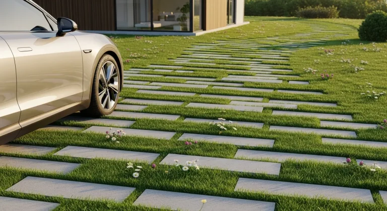 20+ Creative Grass Driveway Ideas From Simple Strips to Full Grass Coverage
